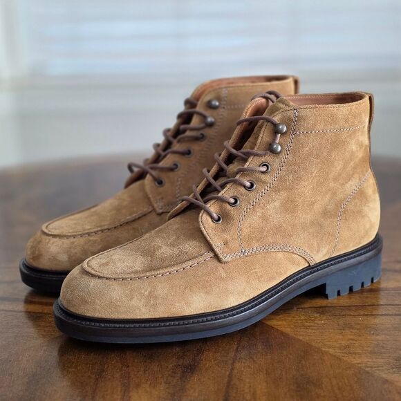 Polo Ralph Lauren MI Lug Lace Apron Boots Italian Suede Men's 11 Ankle Height - Picture 2 of 15